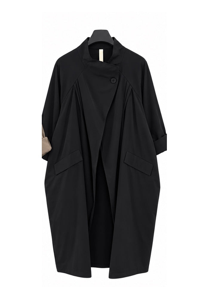Abrigo largo fluido curvy negro