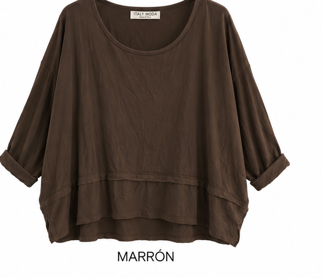 Camiseta oversize 9057 marrón