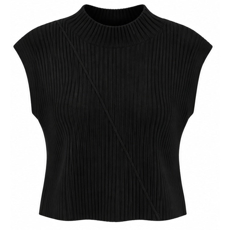 Top de canalé ZS5405 negro