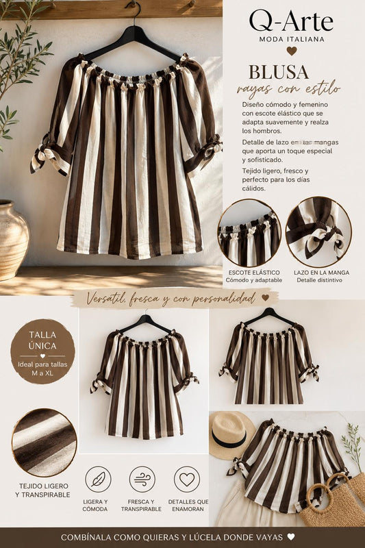 Blusa Rallas cuello alto