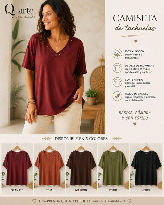 Camiseta algodon con tachas
