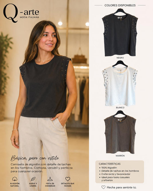 Camiseta algodon perlas