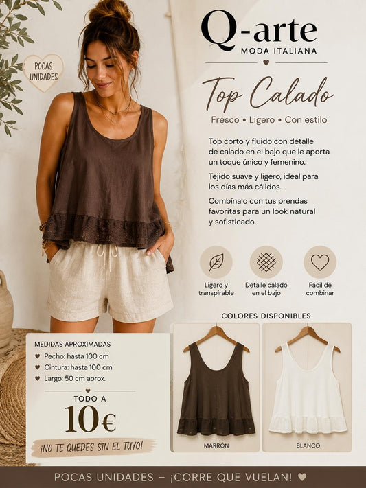 Blusa tirante detalla calado