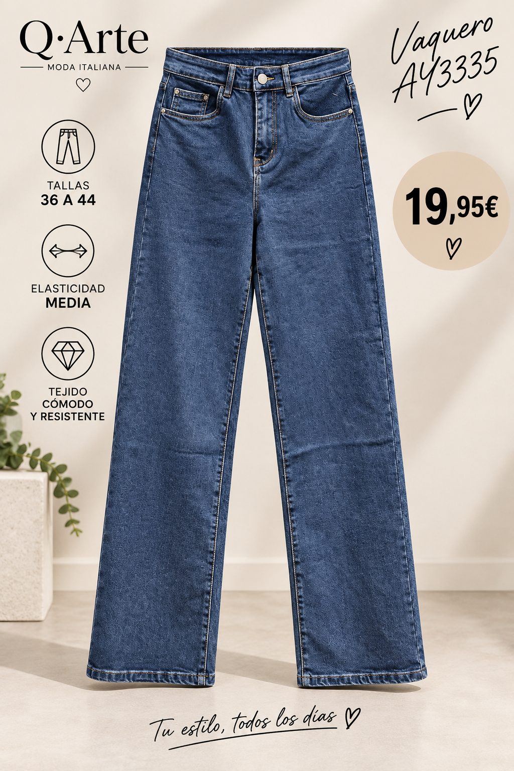 Vaquero AY3335 azul tallas 36 a 44