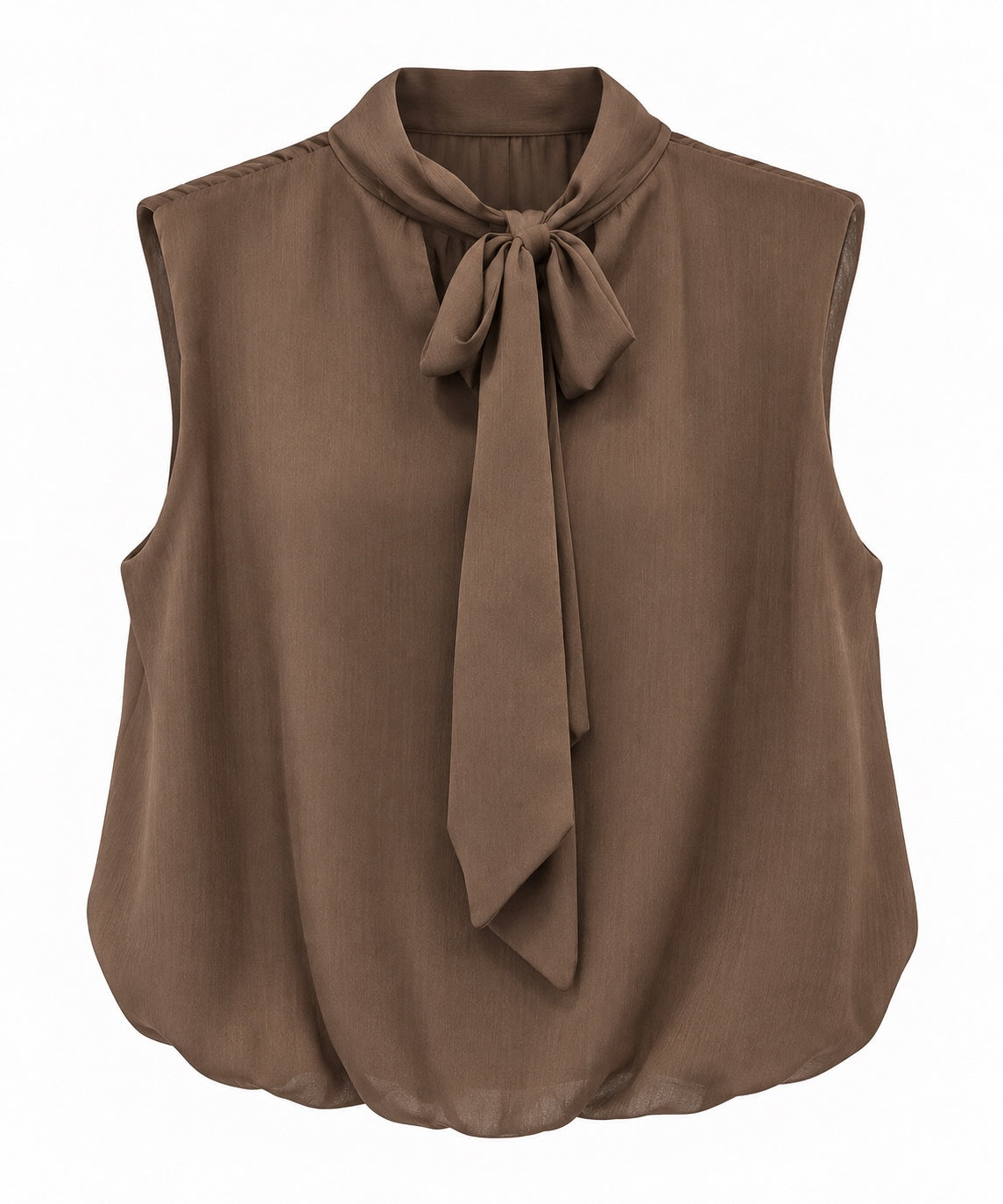 Blusa lazada sin mangas marrón, referencia 61163