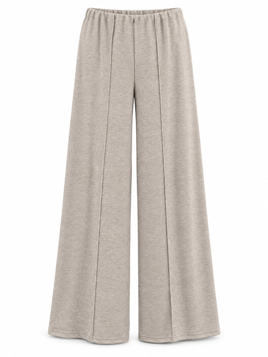 Pantalón de punto ancho beige - Ref. 1613