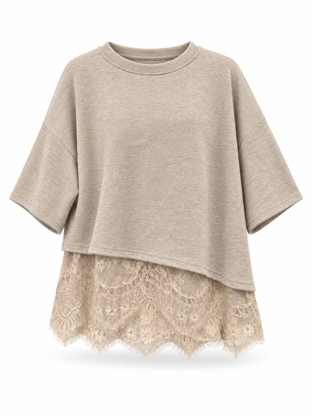 Top con encaje beige - Ref. 52385