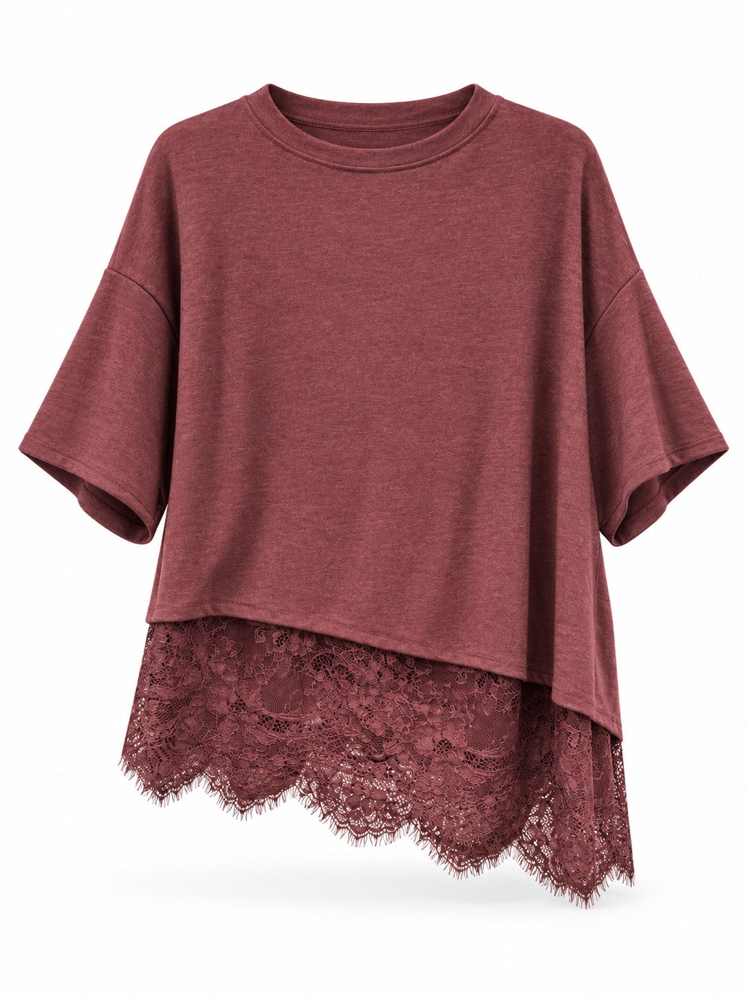 Top con encaje granate - Ref. 52385