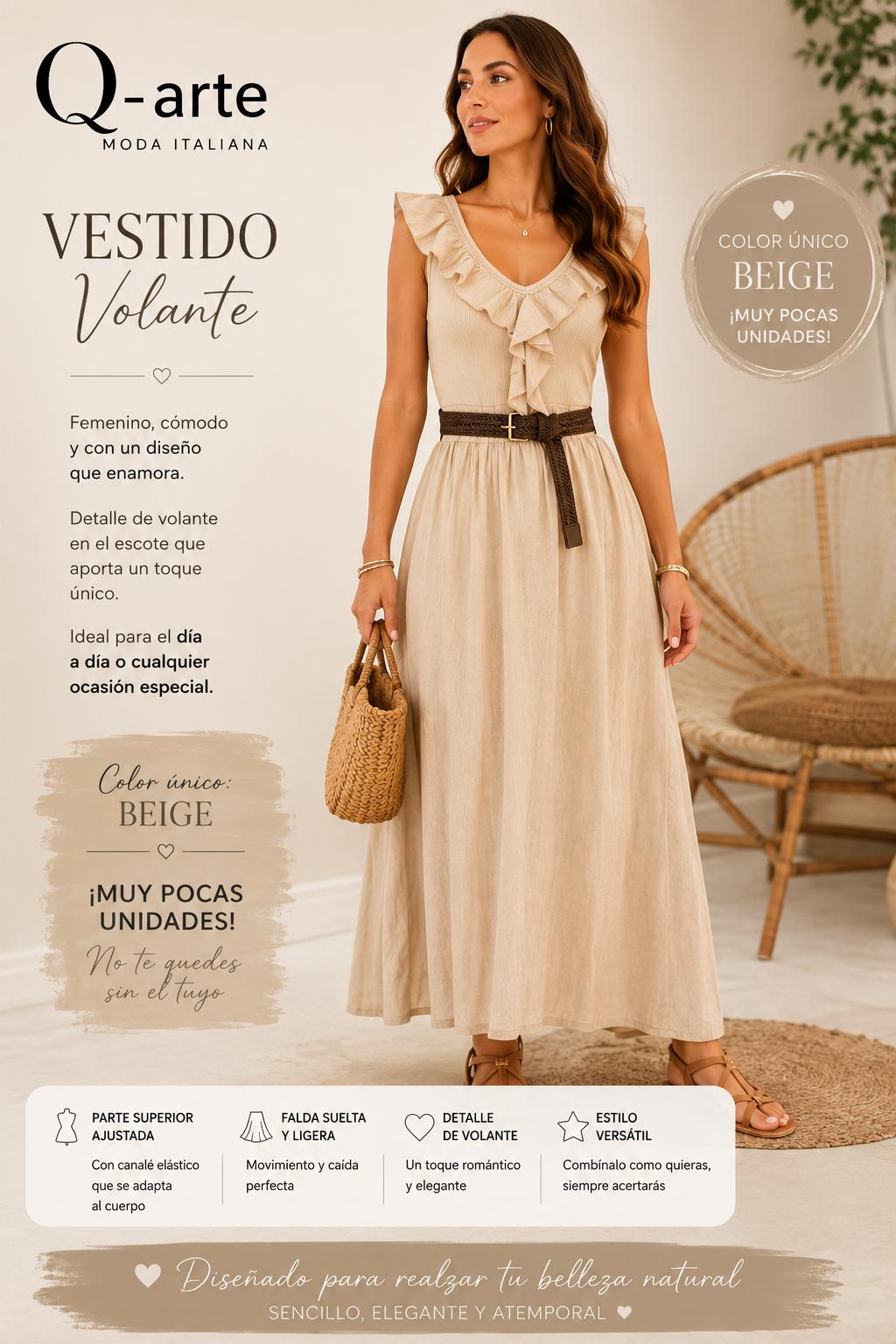 Vestido canale volantes